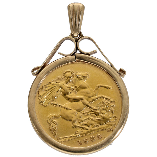 9ct Gold Half Sovereign Coin Pendant