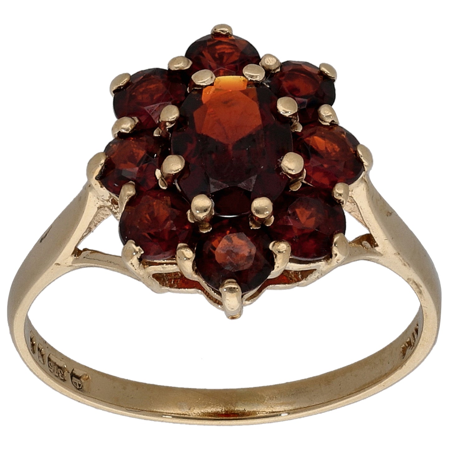 9ct Gold Garnet Dress/Cocktail Ring Size N