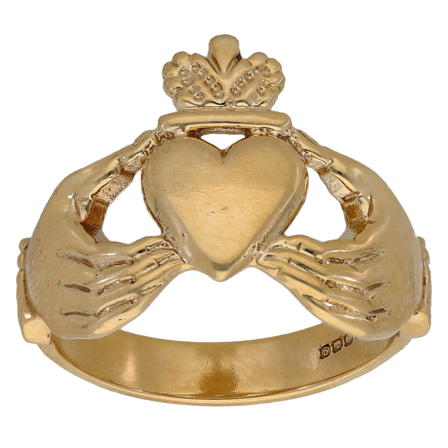 9ct Gold Claddagh Ring Size S