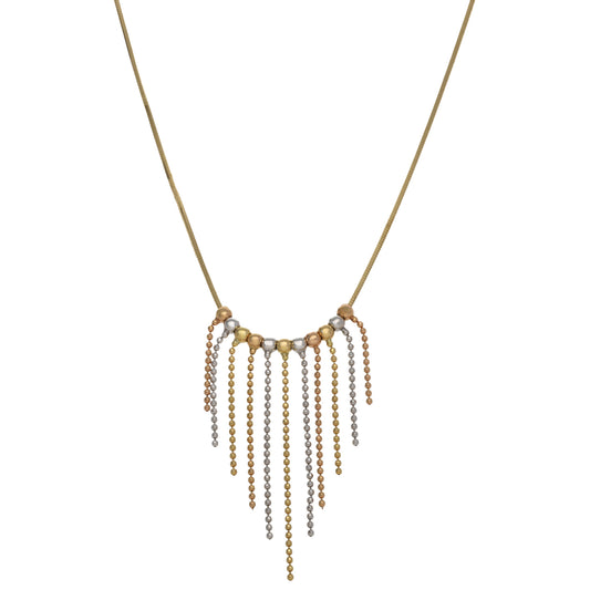 14ct Tri-Colour Gold Fancy Necklace 16"