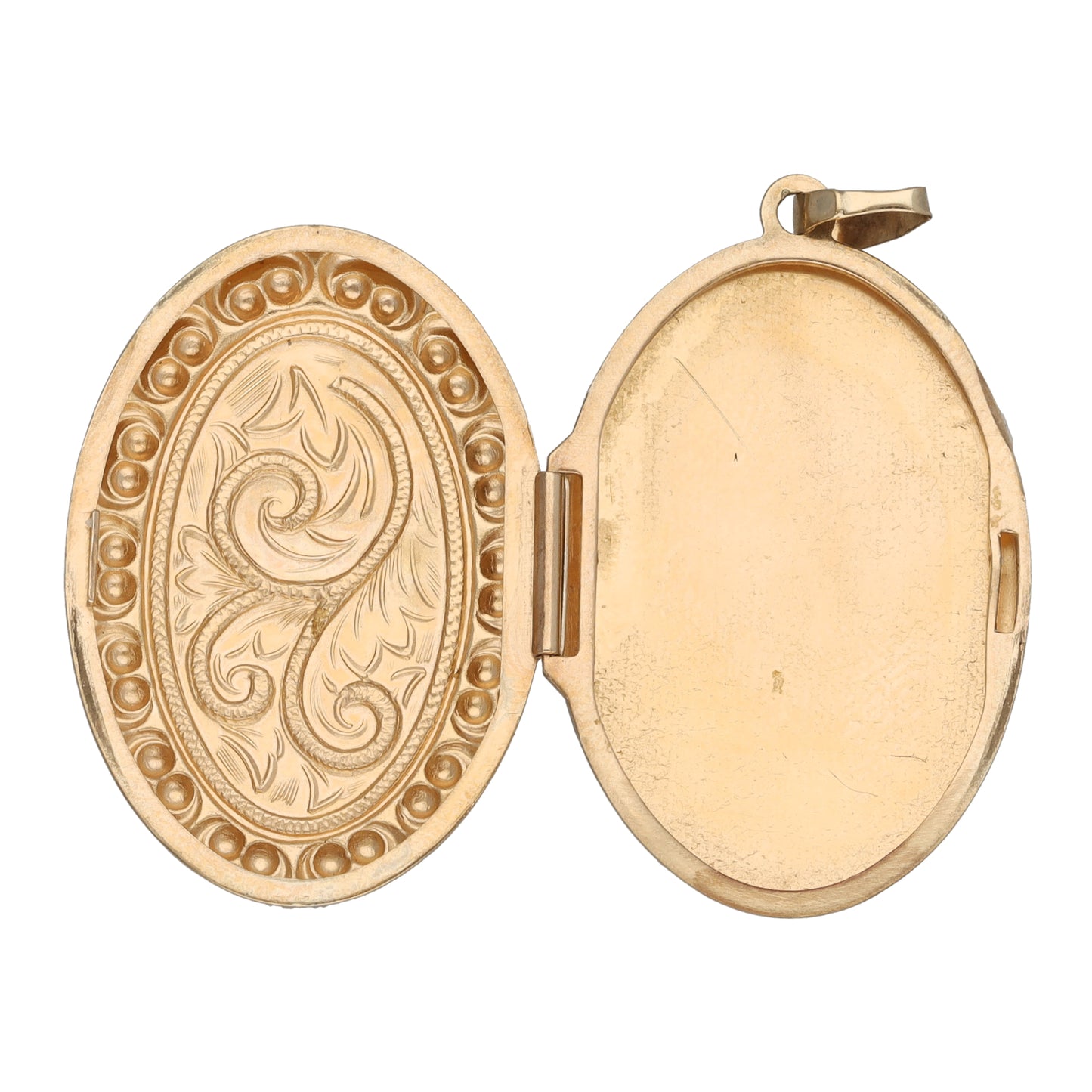 9ct Gold Patterned Locket Pendant