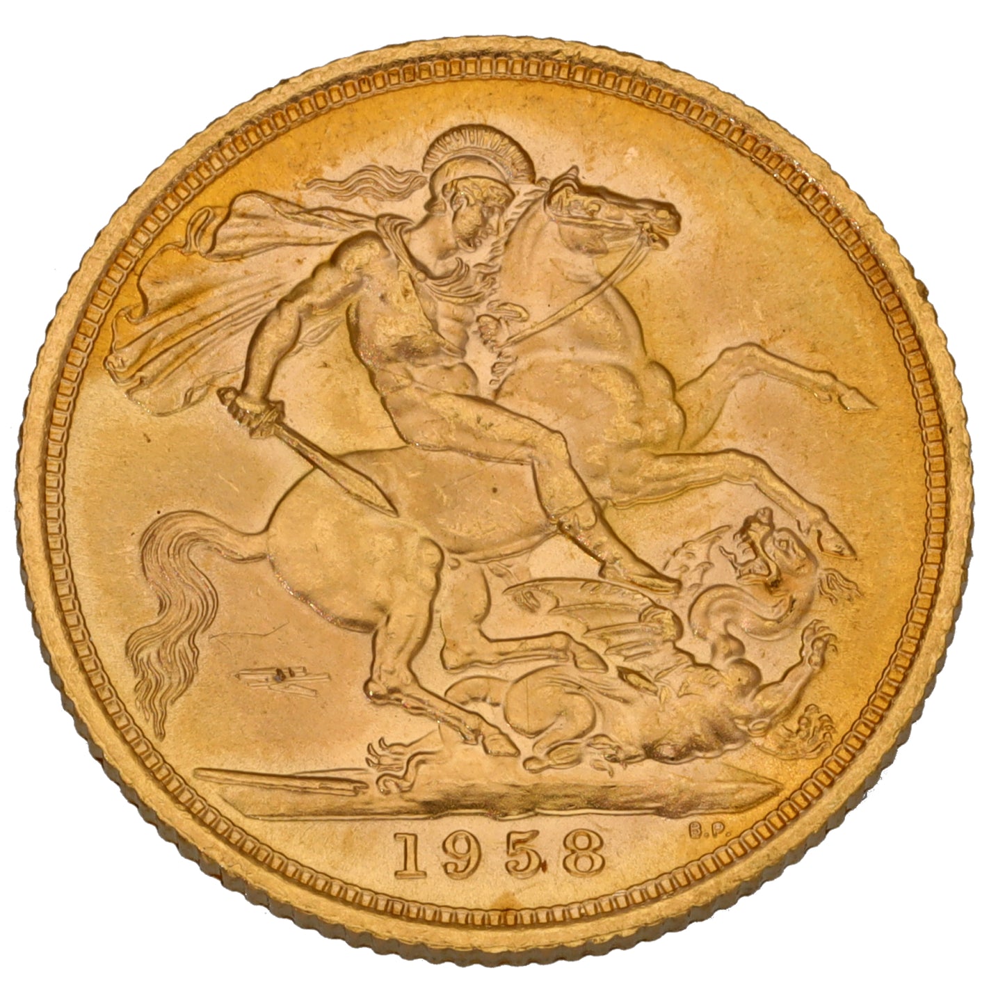 22ct Gold Queen Elizabeth II Full Sovereign Coin 1958