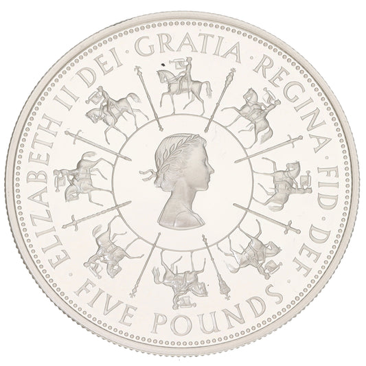 Sterling Silver 40th Anniversary of Coronation Crown Five Pounds Coin 1993