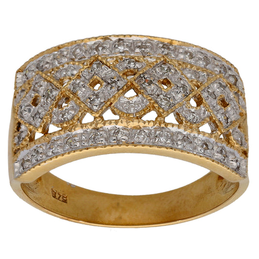 9ct Gold 0.25ct Diamond Alternative Ring Size S