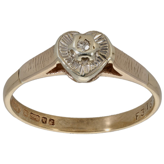 9ct Gold 0.005ct Diamond Dress/Cocktail Ring Size M