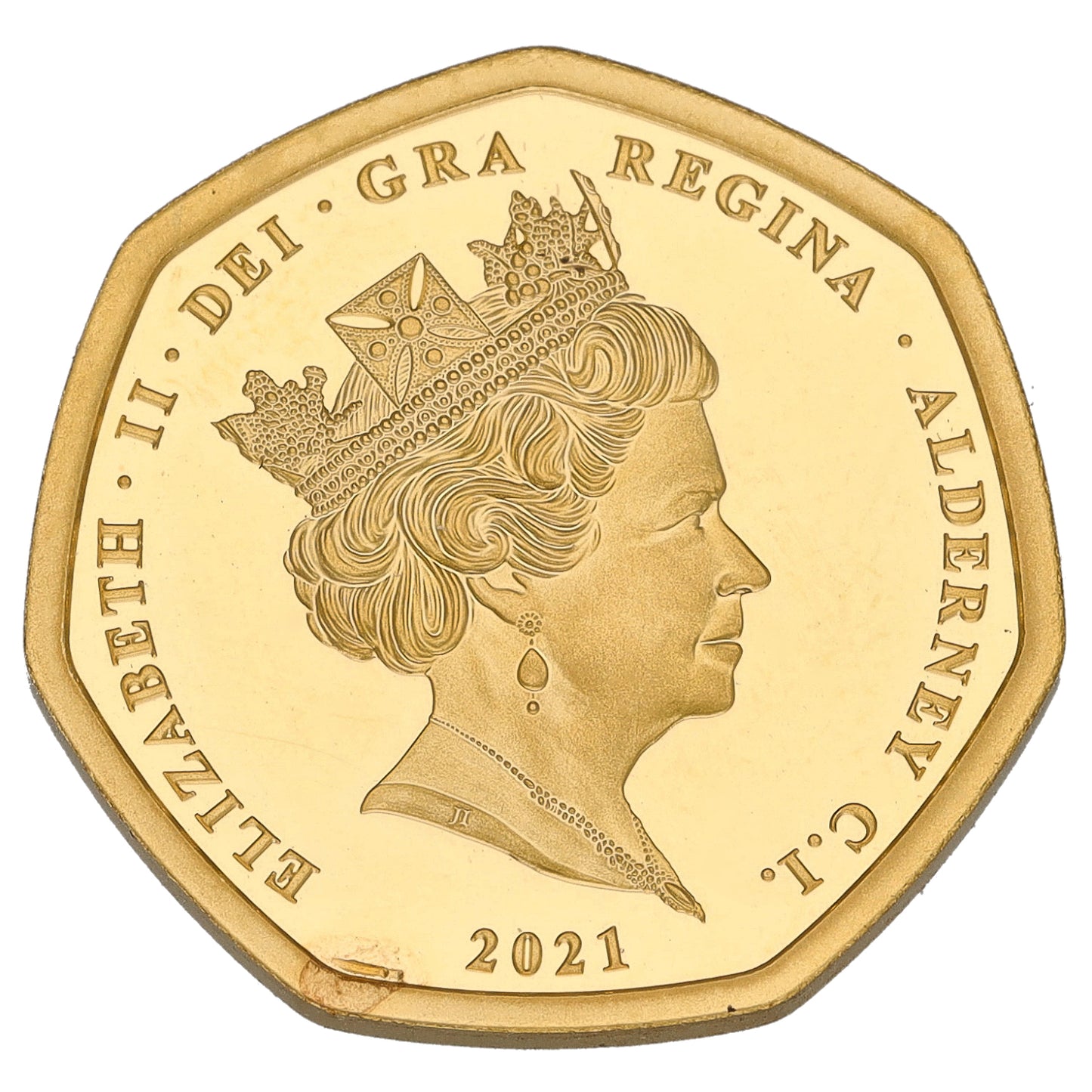 22ct Gold Queen Elizabeth II Decimalisation Half Sovereign Coin 2021