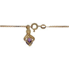 Load image into Gallery viewer, 9ct Gold Amethyst Single Stone Pendant With Chain

