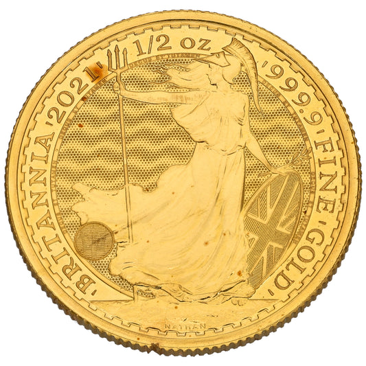 24ct Gold Queen Elizabeth II 1/2 OZ Britannia Coin 2021