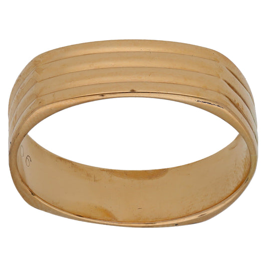 9ct Gold Shaped Wedding Ring Size V