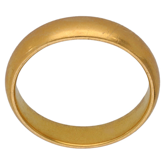 22ct Gold Plain Wedding Ring Size M