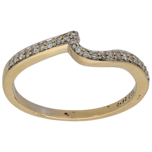 9ct White Gold 0.12ct Diamond Dress/Cocktail Ring Size Q