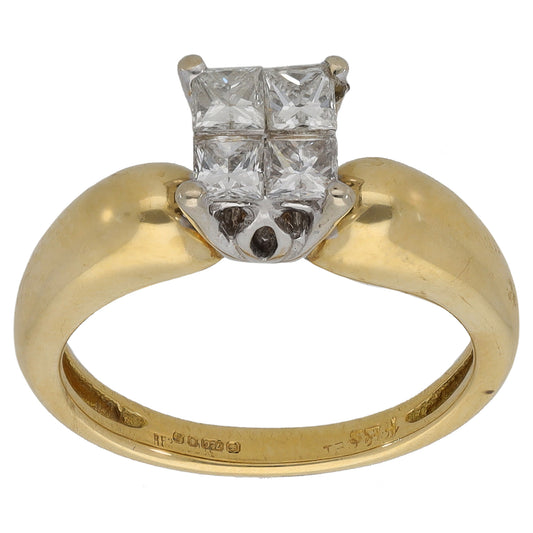 18ct Gold 0.60ct Diamond Dress/Cocktail Ring Size K