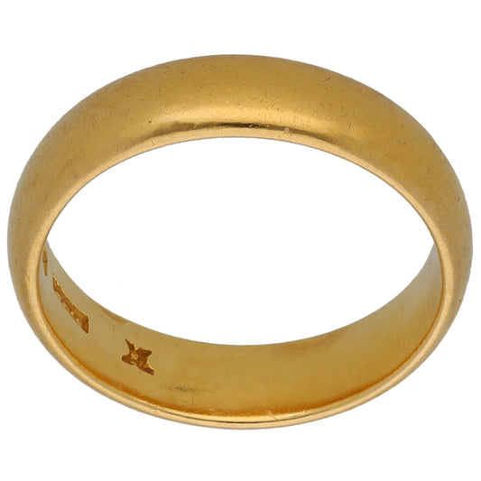 22ct Gold Plain Wedding Ring Size L