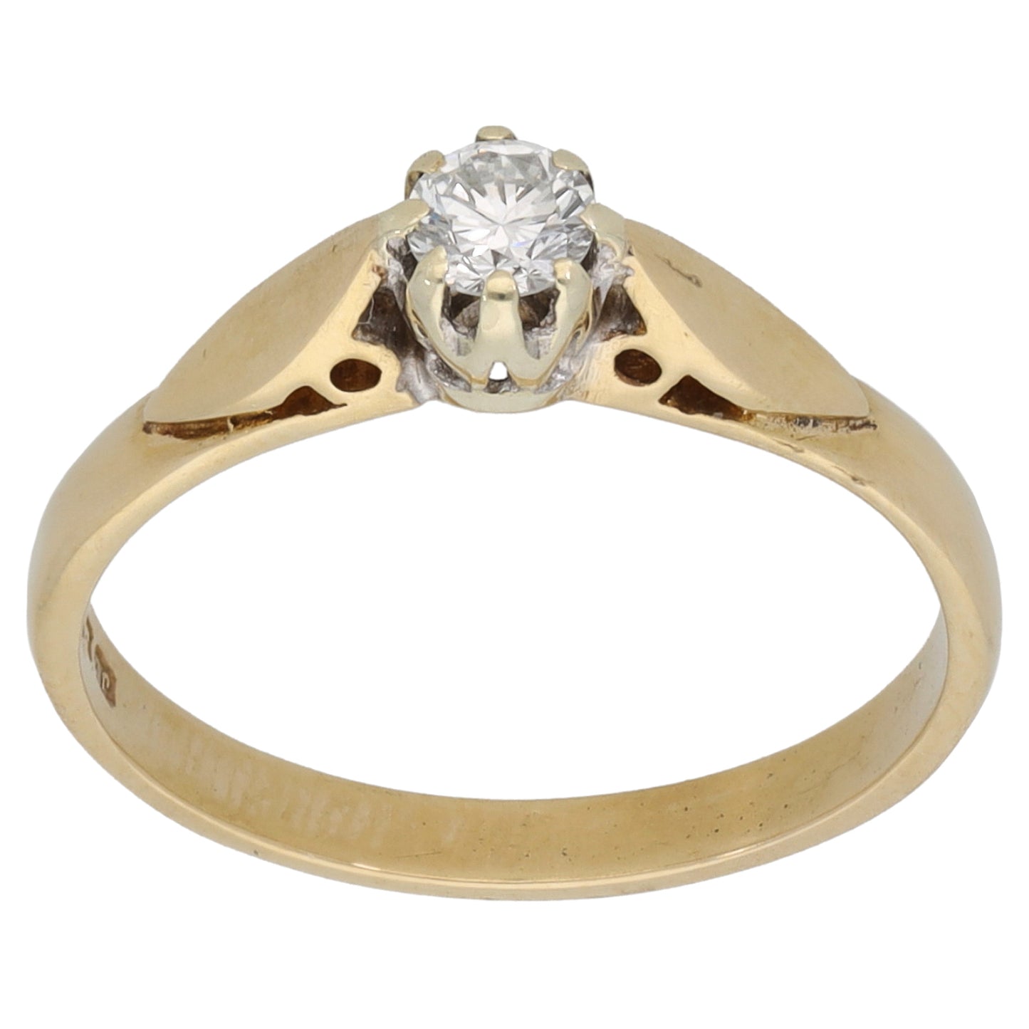 9ct Gold 0.15ct Diamond Solitaire Ring Size K