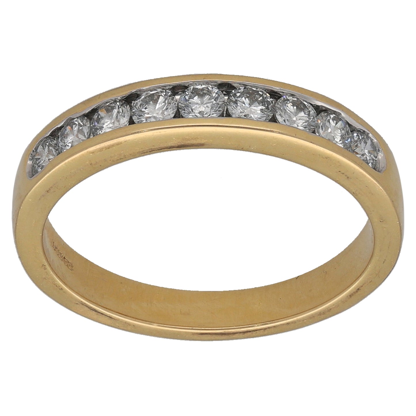 18ct Gold 0.54ct Diamond Half Eternity Ring Size N