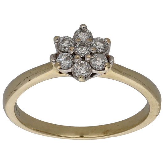 9ct Gold 0.25ct Diamond Cluster Ring Size L