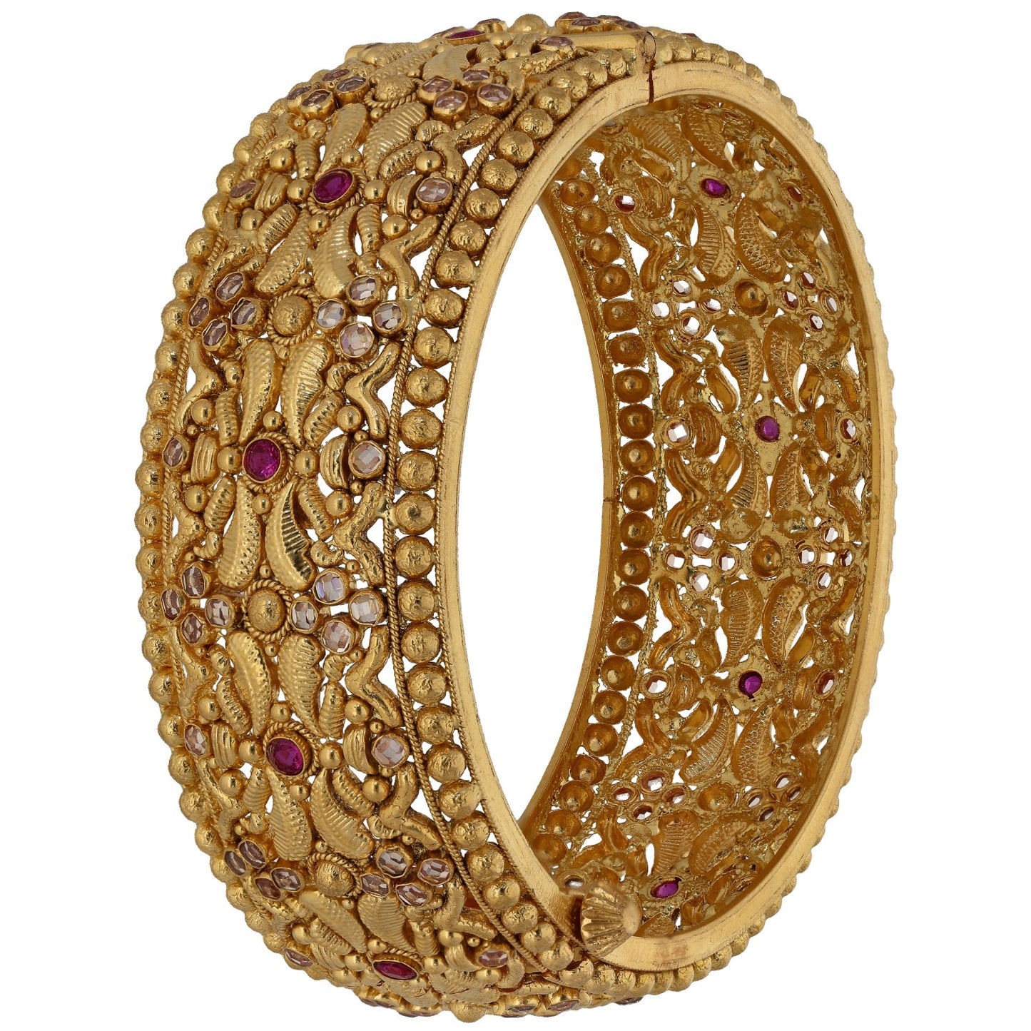 22ct Gold Imitation Gems Set of Bangles