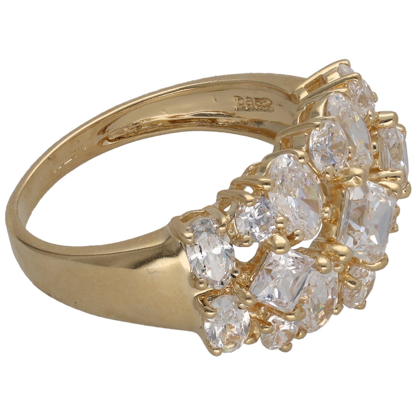 14ct Gold Cubic Zirconia Dress/Cocktail Ring Size T