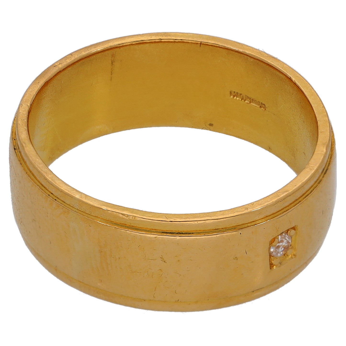 22ct Gold Cubic Zirconia Wedding Ring Size R