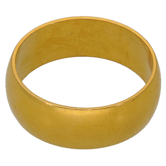 22ct Gold Plain Wedding Ring Size M