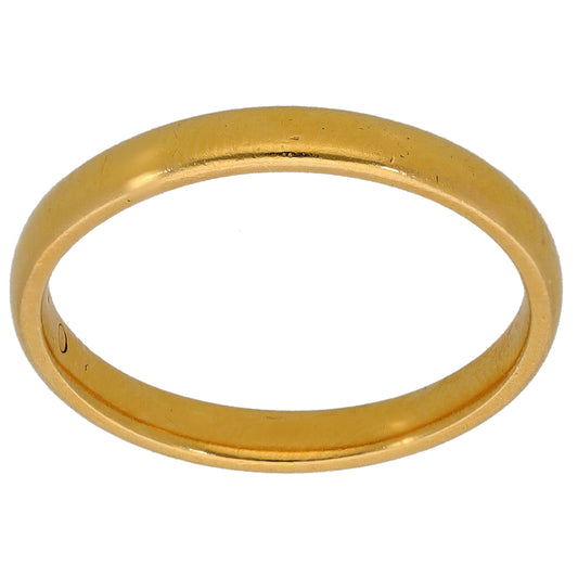 22ct Gold Plain Wedding Ring Size O