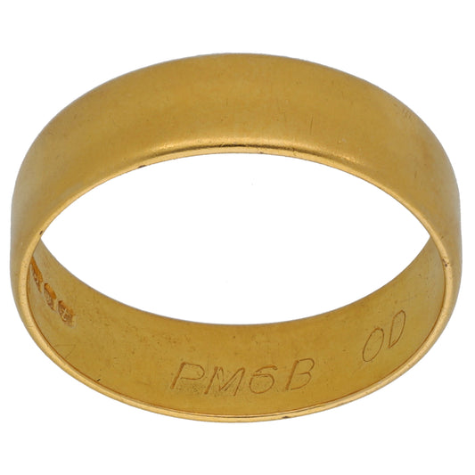 22ct Gold Plain Wedding Ring Size T