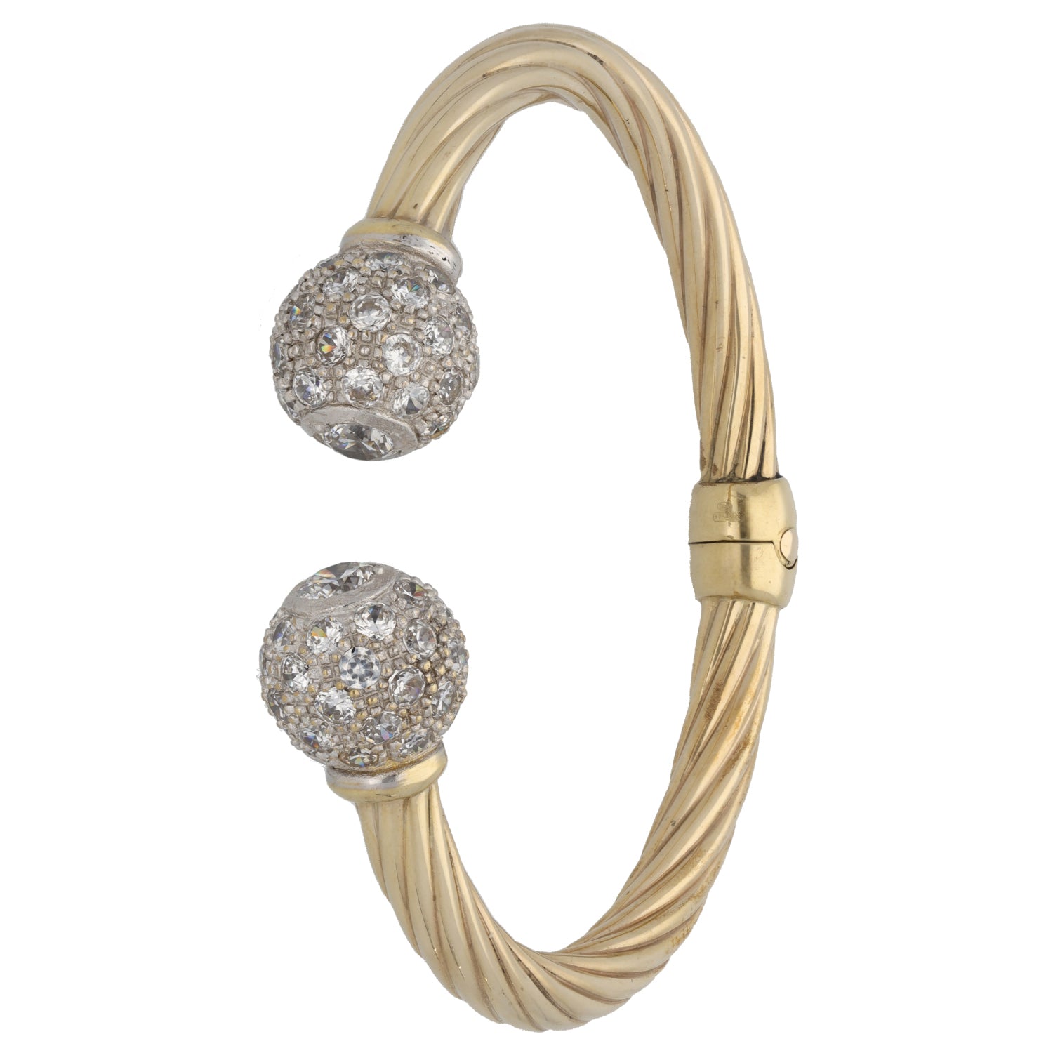 9ct Gold Cubic Zirconia Torque Bangle H T