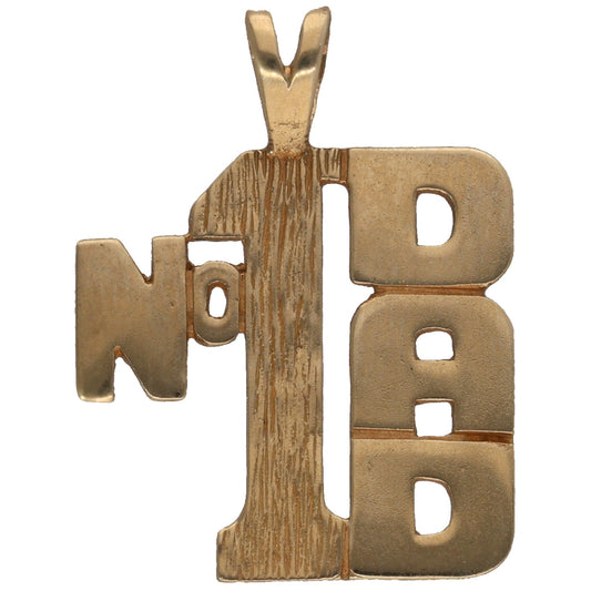 9ct gold message pendant with cutout letter design and small top loop