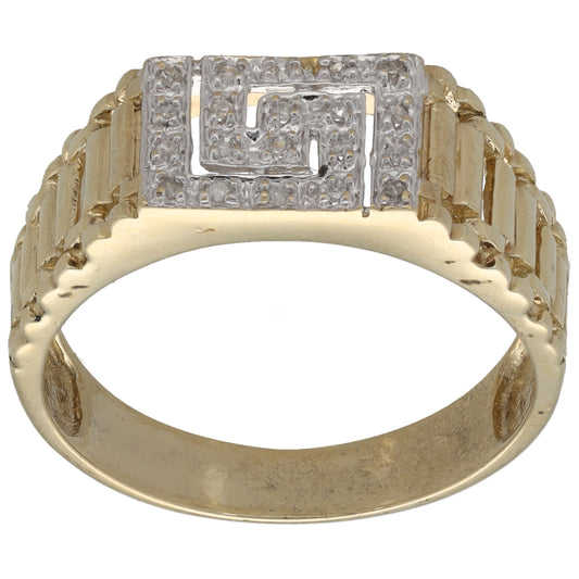 9ct Gold 0.10ct Diamond Alternative Ring Size Y