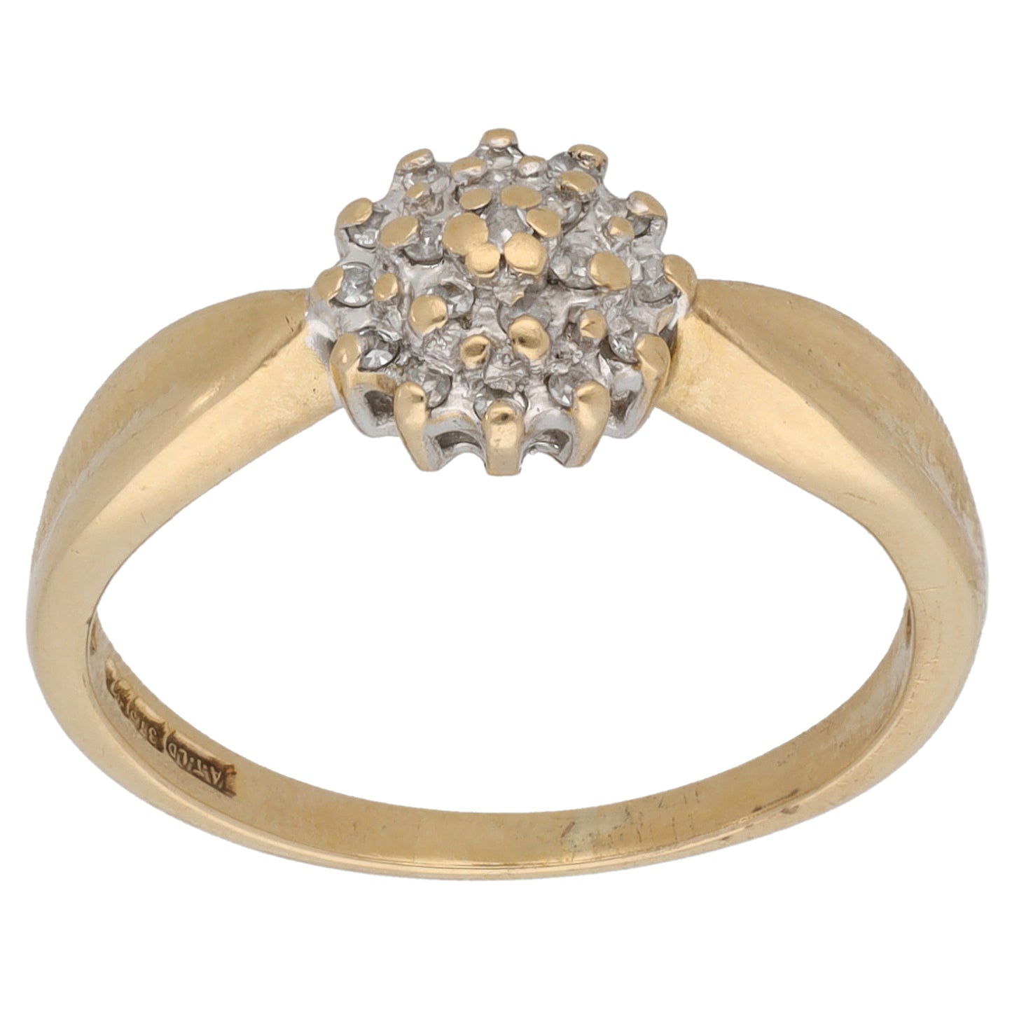 9ct White Gold 0.68ct Diamond Cluster Ring Size N