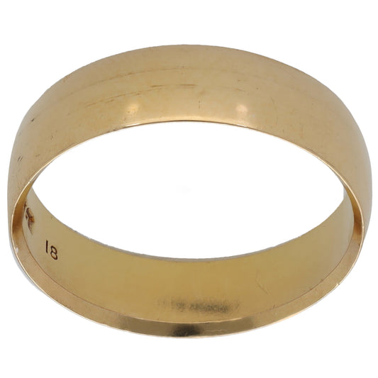 18ct Gold Plain Wedding Ring Size P