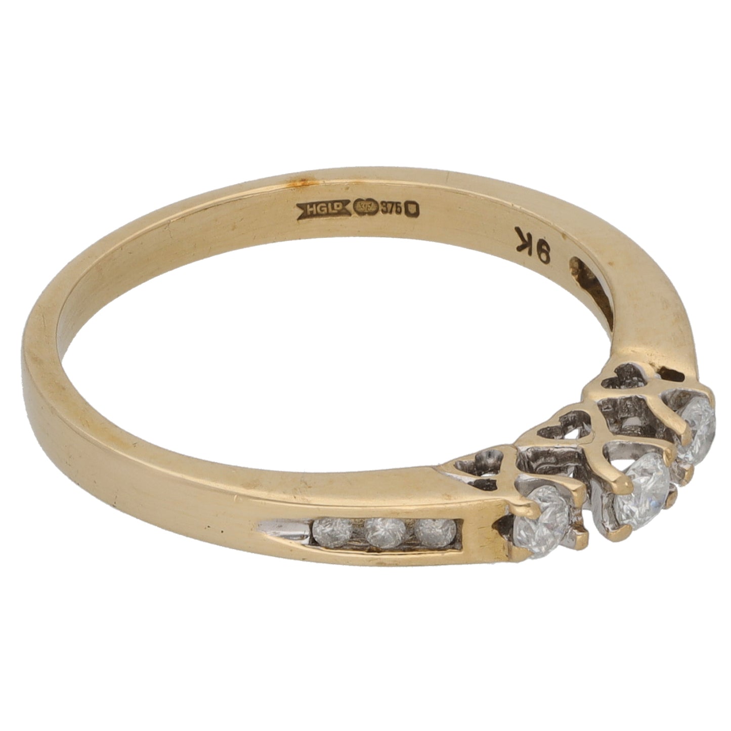 9ct Gold 0.21ct Diamond Dress/Cocktail Ring Size P