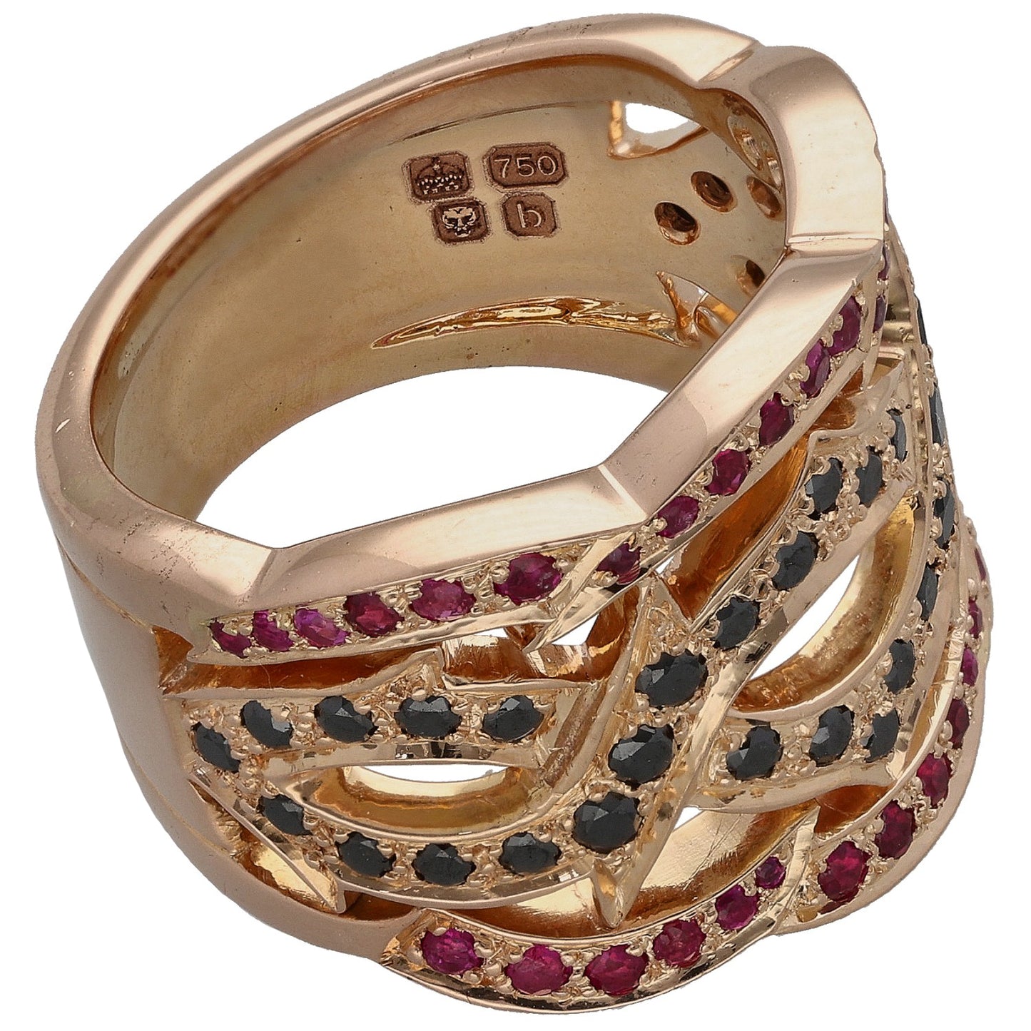 18ct Gold Ruby & 0.68ct Diamond Dress/Cocktail Ring Size N