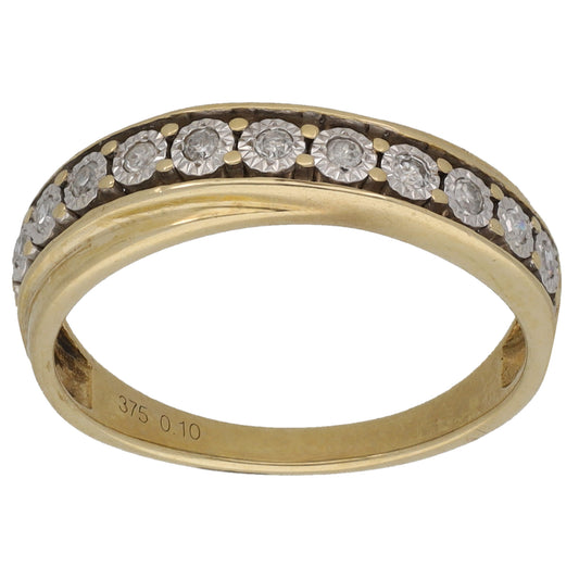 9ct Gold 0.10ct Diamond Half Eternity Ring Size K