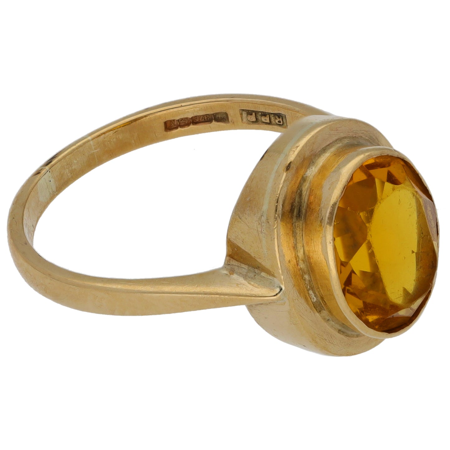 9ct Gold Imitation Single Stone Ring Size N