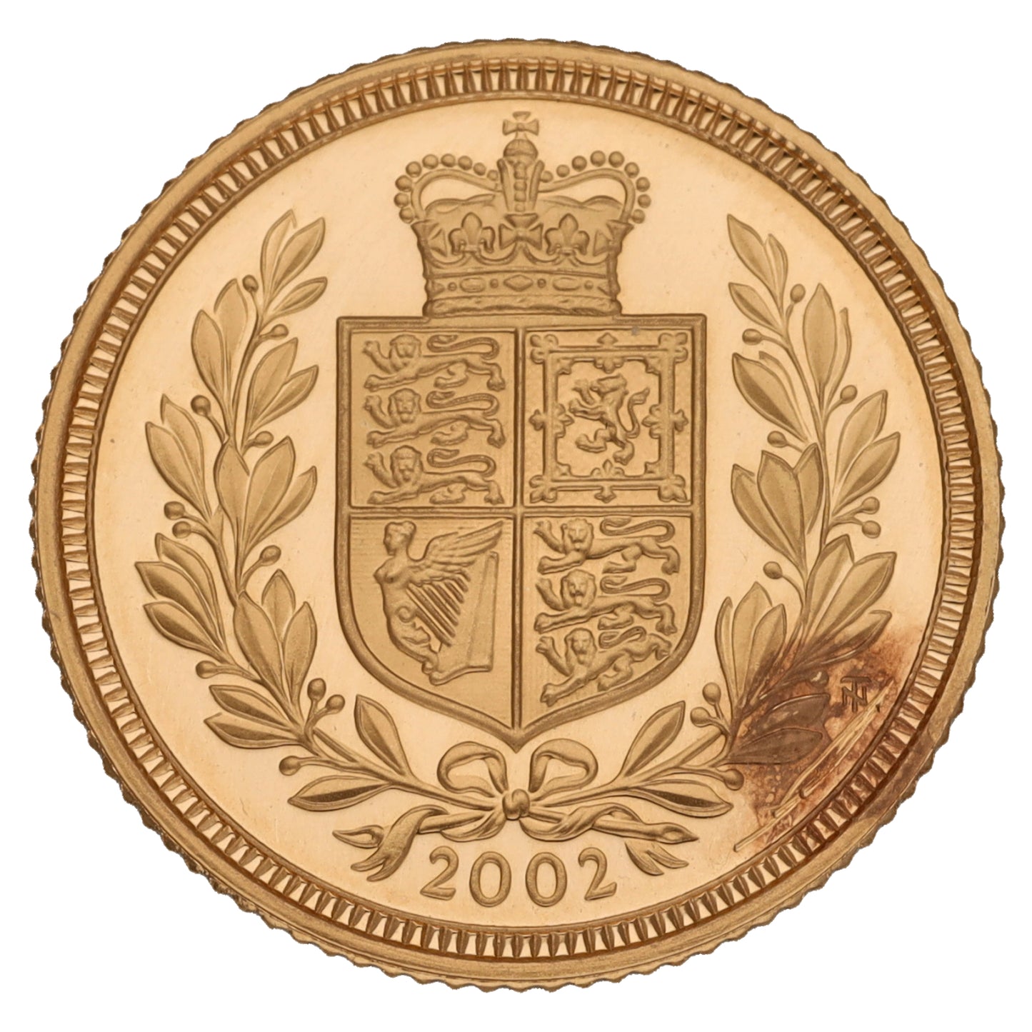 22ct Gold Queen Elizabeth II Half Sovereign Coin 2002
