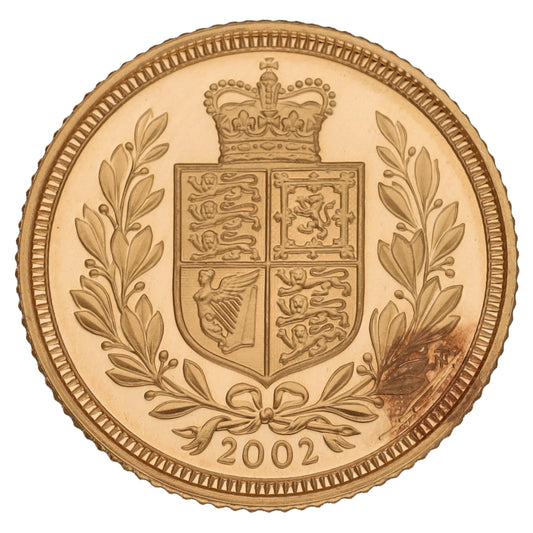 22ct Gold Queen Elizabeth II Half Sovereign Coin 2002