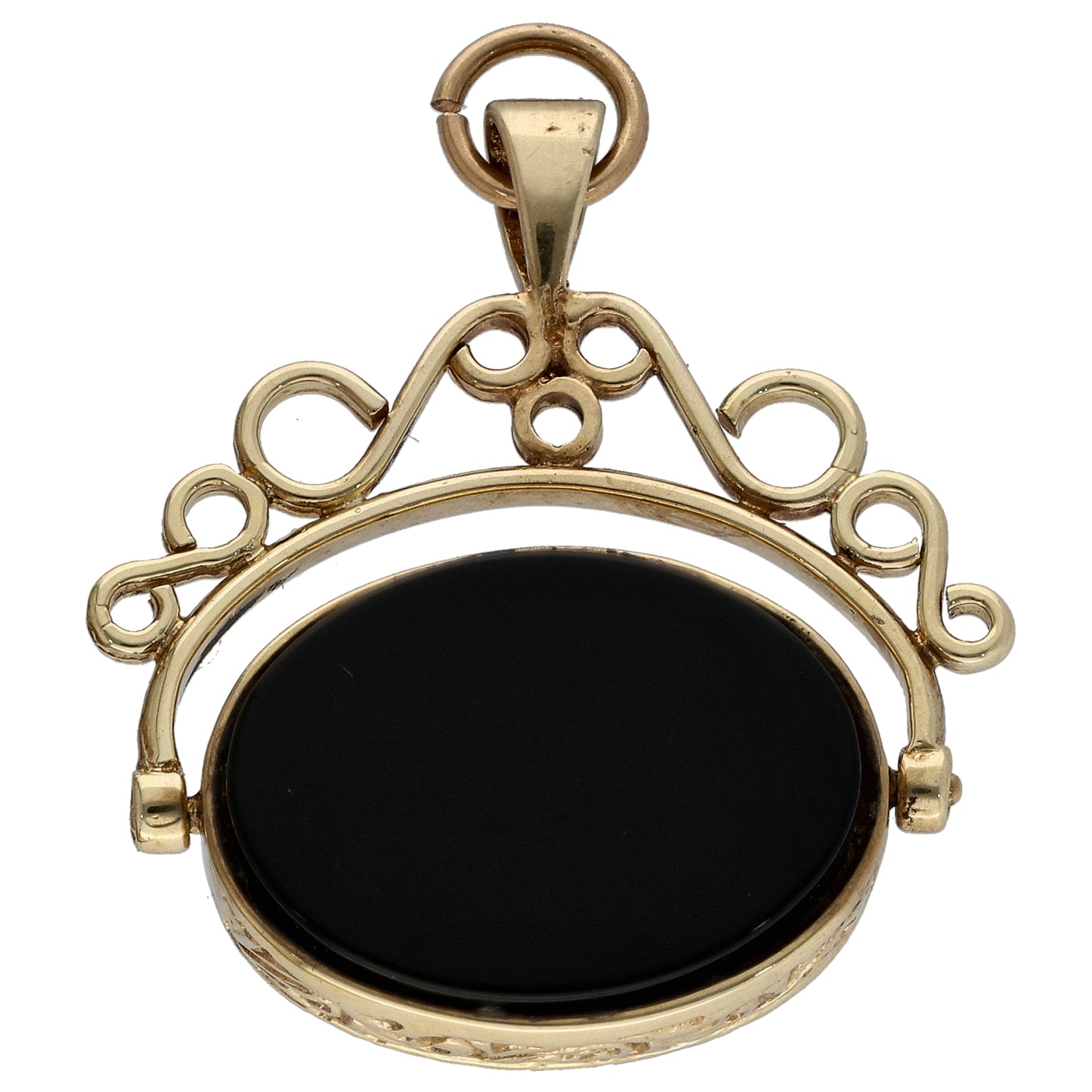 9ct Gold Carnelian & Onyx Fob Pendant