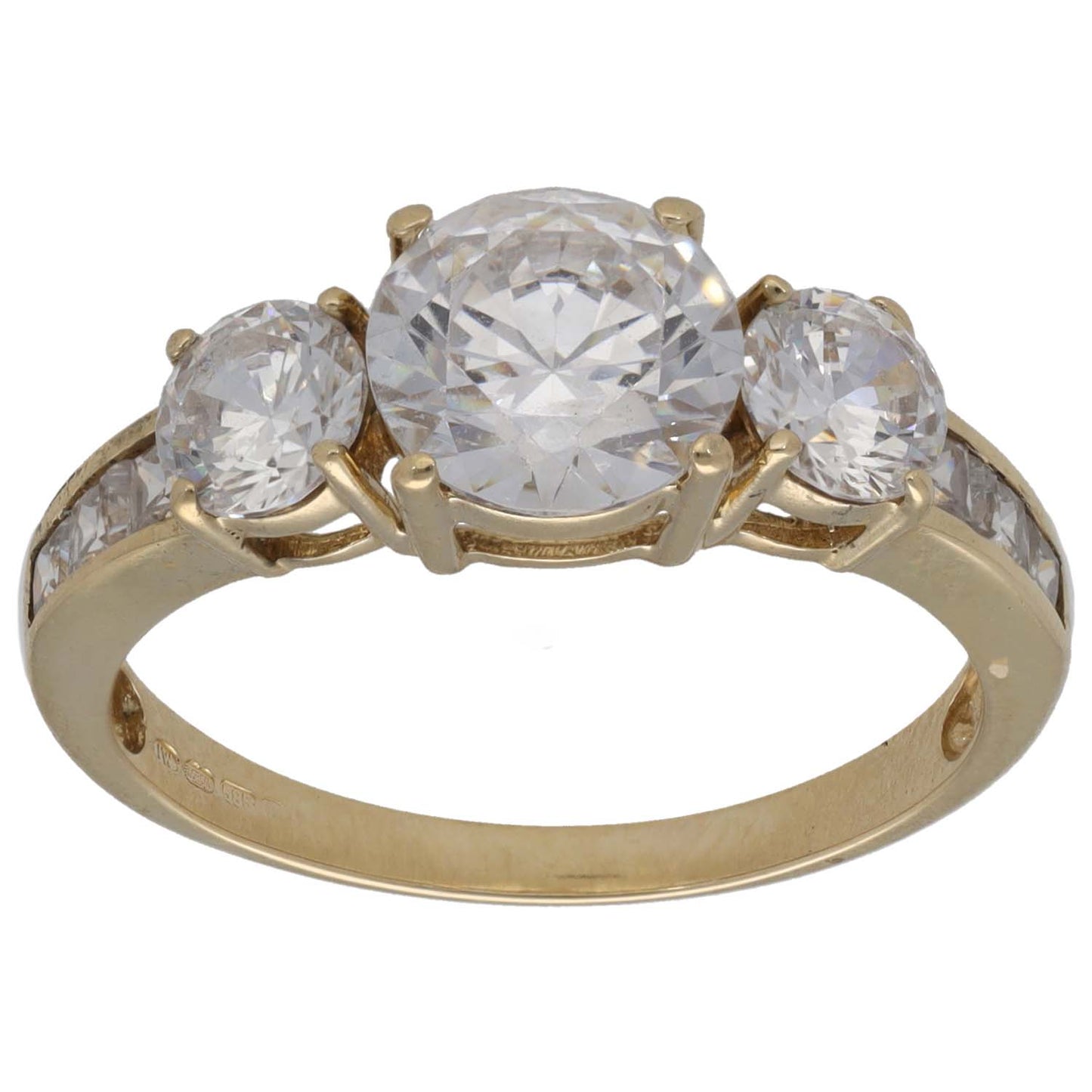 14ct Gold Cubic Zirconia Dress/Cocktail Ring Size R