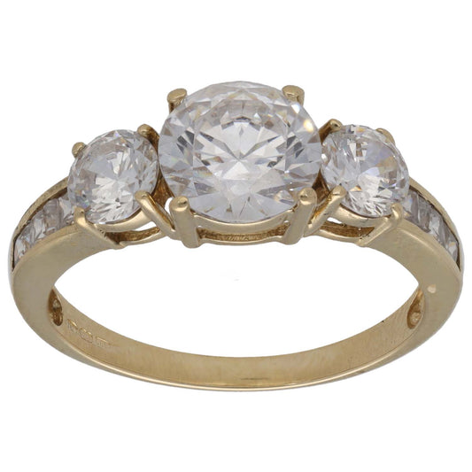 14ct Gold Cubic Zirconia Dress/Cocktail Ring Size R