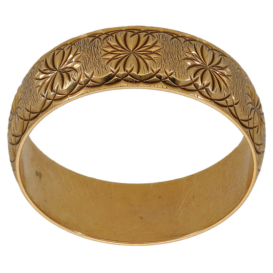 9ct Gold Patterned Wedding Ring Size M