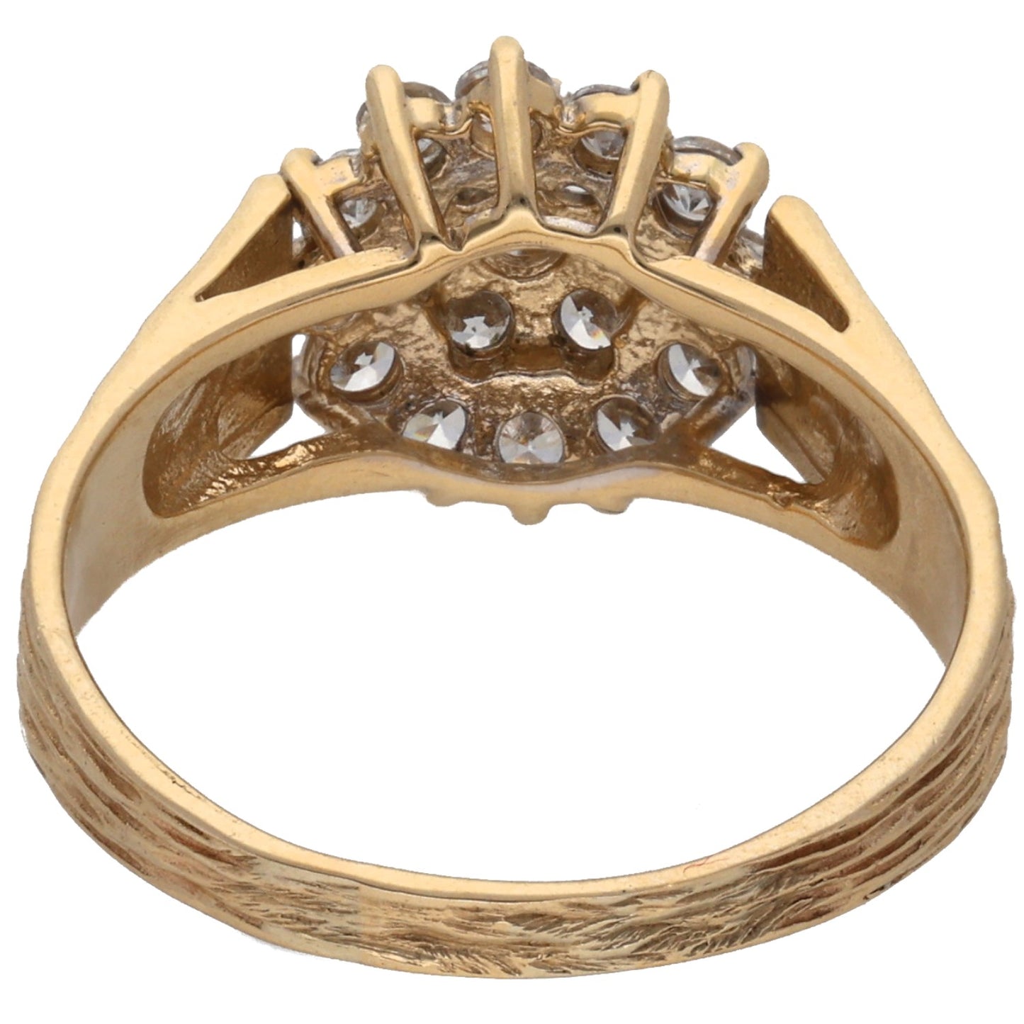 9ct Gold Cubic Zirconia Cluster Ring Size O