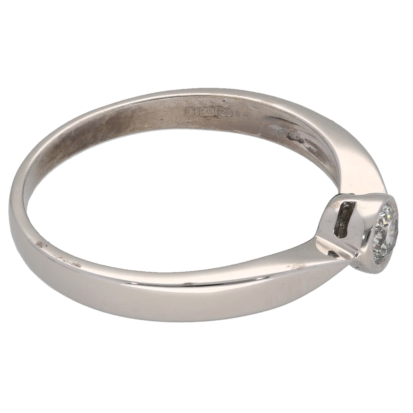 9ct White Gold 0.15ct Diamond Solitaire Ring Size N