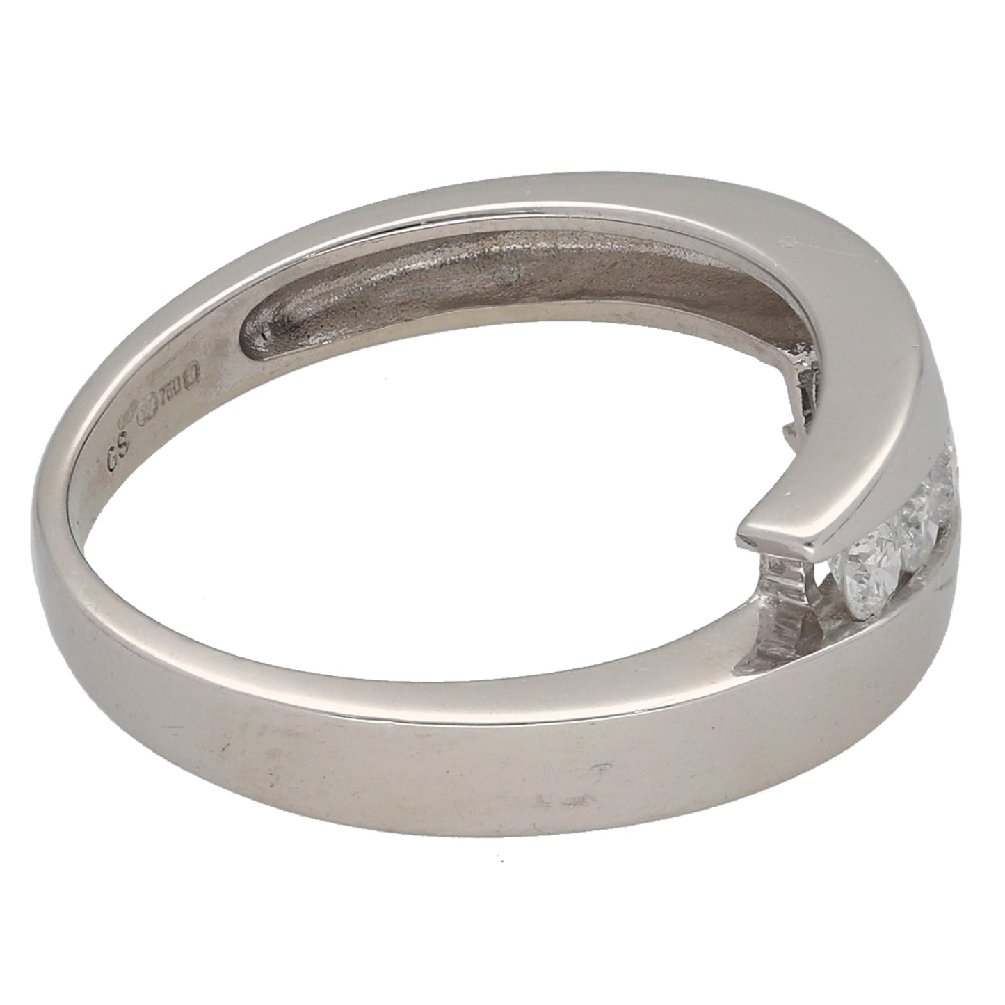 18ct White Gold 0.20ct Diamond Half Eternity Ring Size K