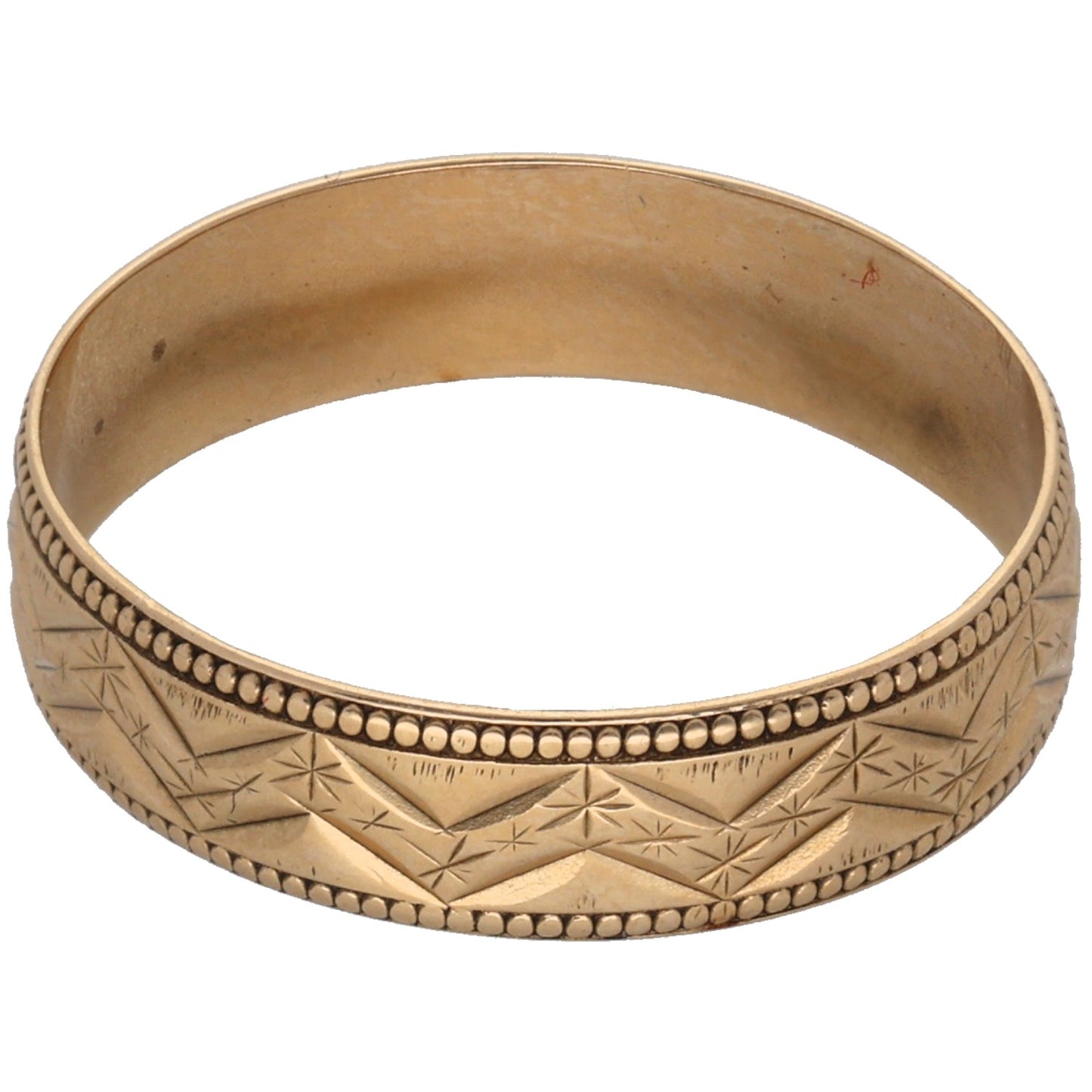 9ct Gold Patterned Wedding Ring Size P