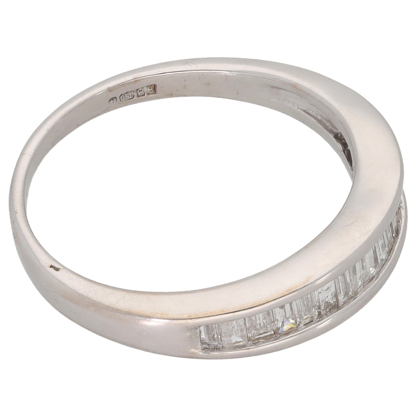 18ct Gold 0.34ct Diamond Half Eternity Ring Size Q