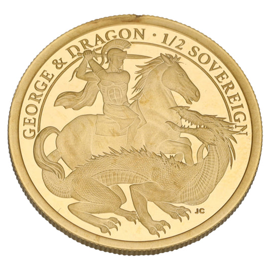 22ct Gold George & Dragon Half Sovereign Coin 2021