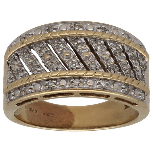 9ct Gold 0.15ct Diamond Alternative Ring Size N