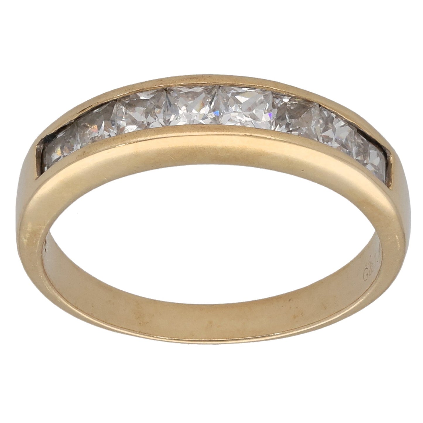 9ct Gold Cubic Zirconia Half Eternity Ring Size L