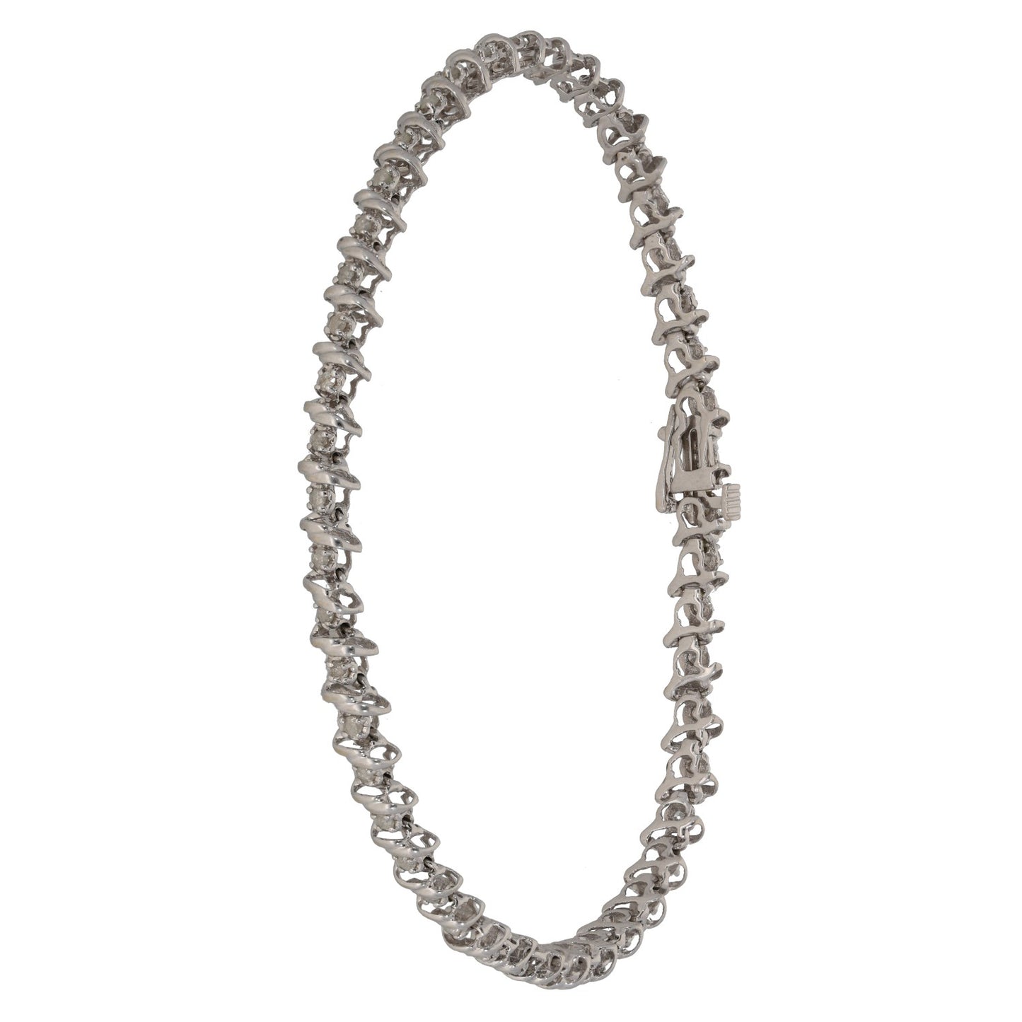 9ct White Gold 0.47ct Diamond Line/Tennis Bracelet